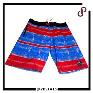 Pelagic Mens‎ Argonaut 8-Way Stretch Drawstring Board Shorts Multicolor Size 34